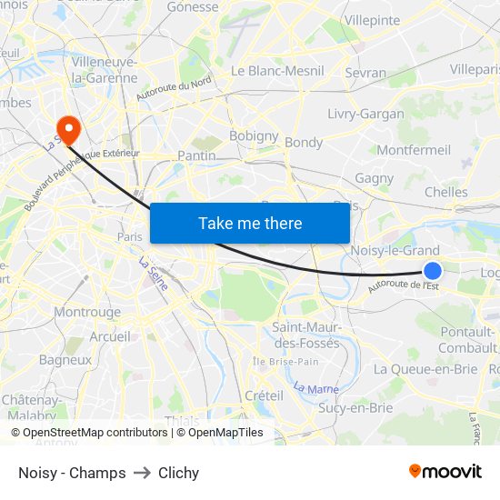 Noisy - Champs to Clichy map