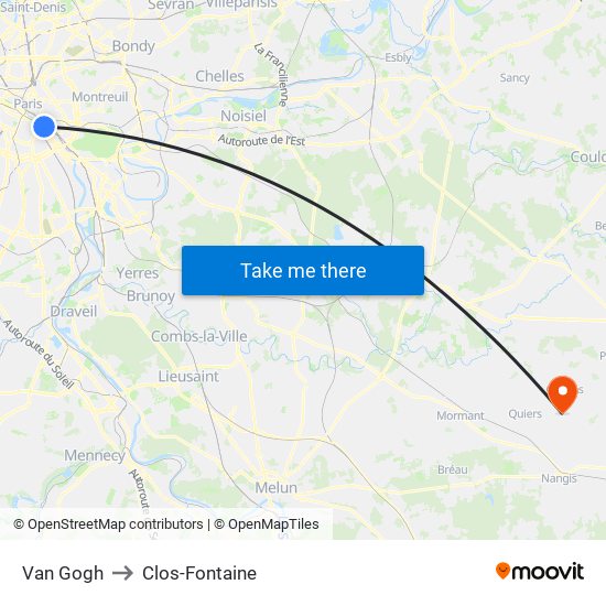 Van Gogh to Clos-Fontaine map