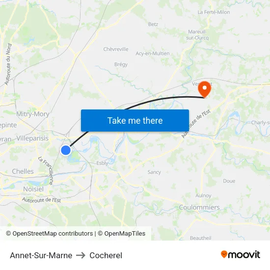 Annet-Sur-Marne to Cocherel map