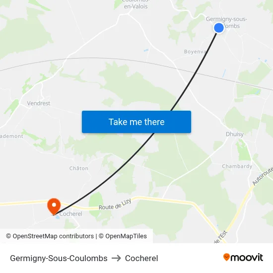 Germigny-Sous-Coulombs to Cocherel map