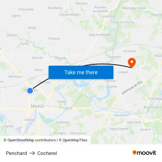 Penchard to Cocherel map