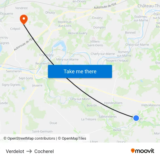 Verdelot to Cocherel map