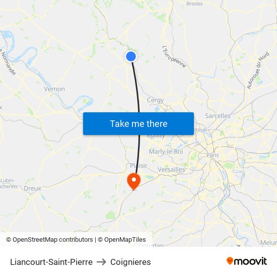 Liancourt-Saint-Pierre to Coignieres map