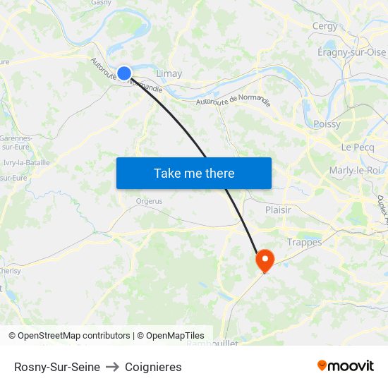 Rosny-Sur-Seine to Coignieres map