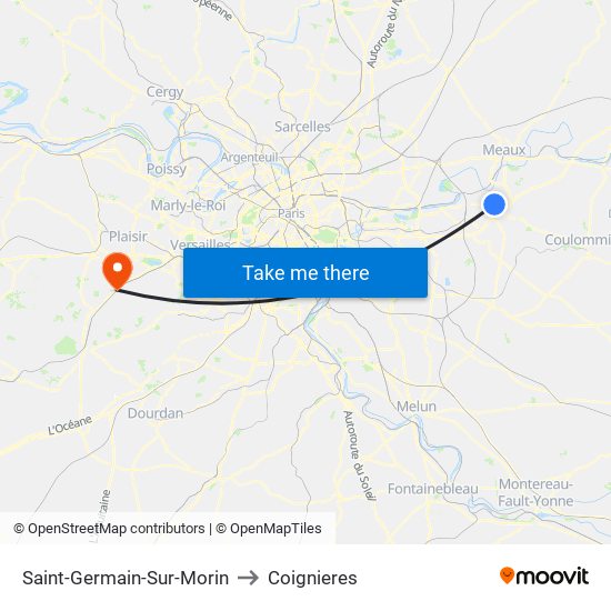 Saint-Germain-Sur-Morin to Coignieres map