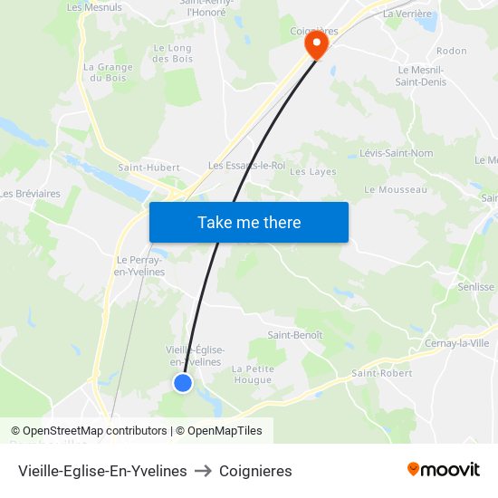Vieille-Eglise-En-Yvelines to Coignieres map