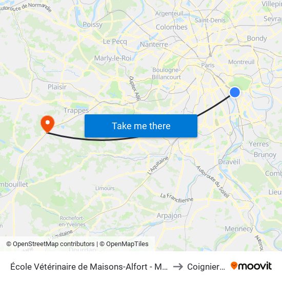 École Vétérinaire de Maisons-Alfort - Métro to Coignieres map
