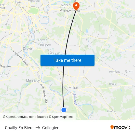 Chailly-En-Biere to Collegien map