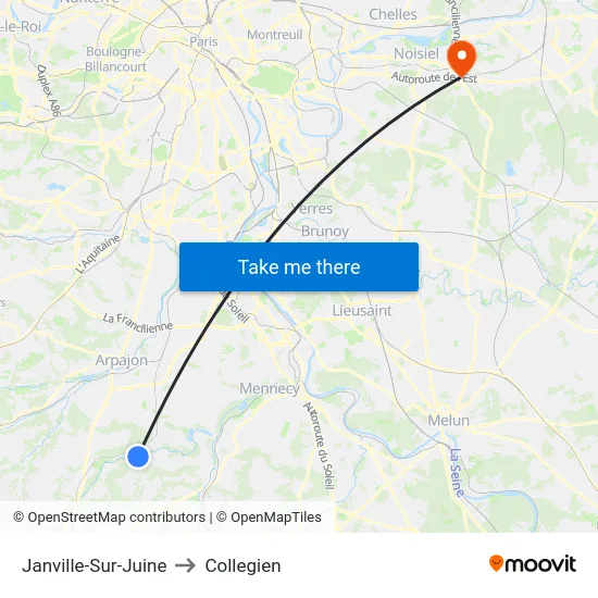 Janville-Sur-Juine to Collegien map