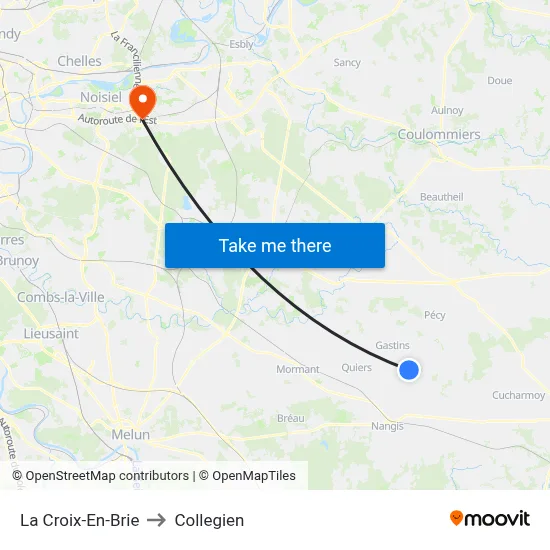 La Croix-En-Brie to Collegien map