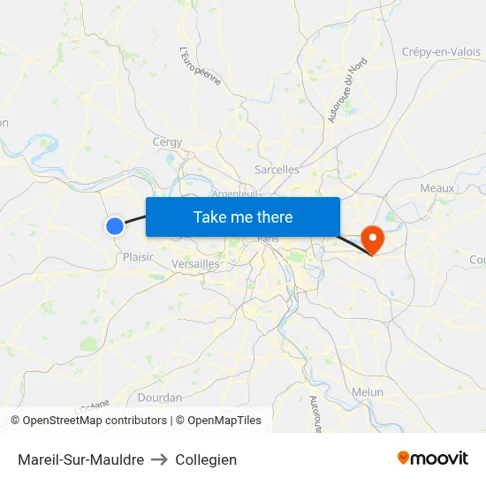 Mareil-Sur-Mauldre to Collegien map