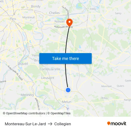 Montereau-Sur-Le-Jard to Collegien map