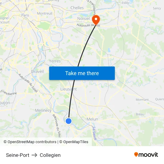 Seine-Port to Collegien map