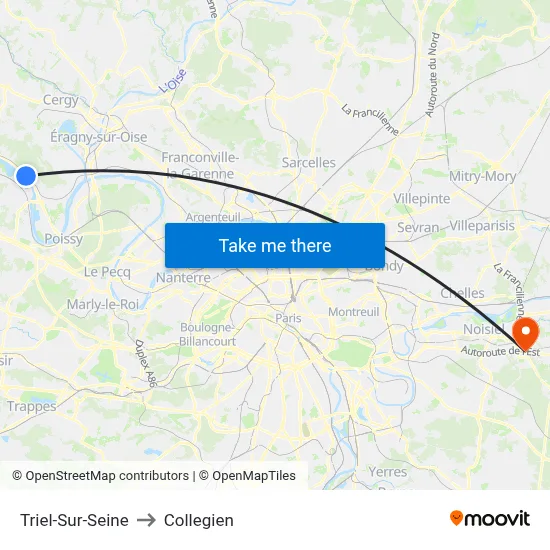 Triel-Sur-Seine to Collegien map