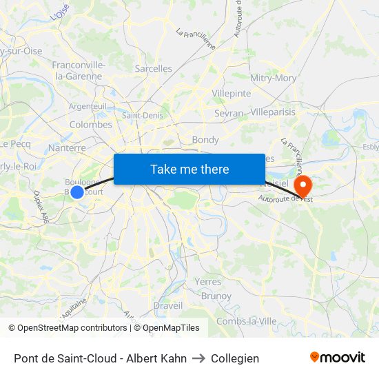 Pont de Saint-Cloud - Albert Kahn to Collegien map