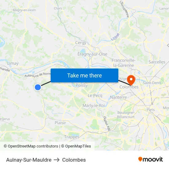 Aulnay-Sur-Mauldre to Colombes map