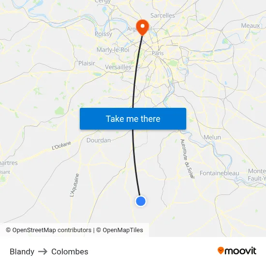 Blandy to Colombes map