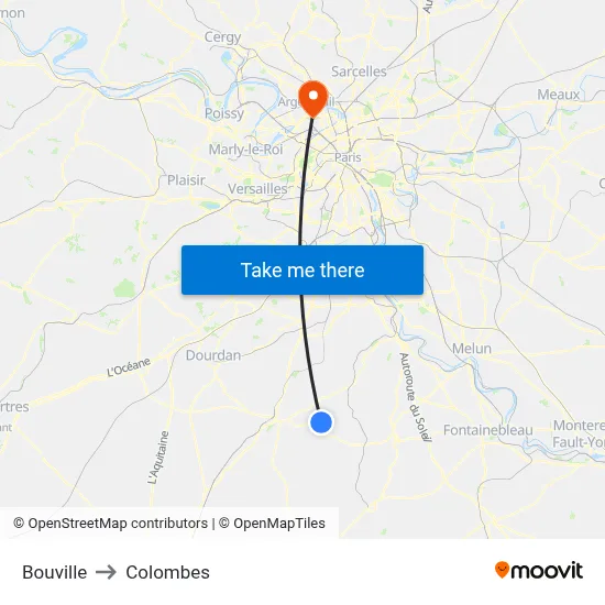 Bouville to Colombes map