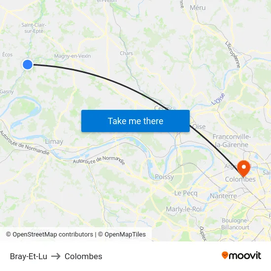 Bray-Et-Lu to Colombes map