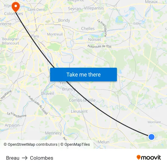 Breau to Colombes map