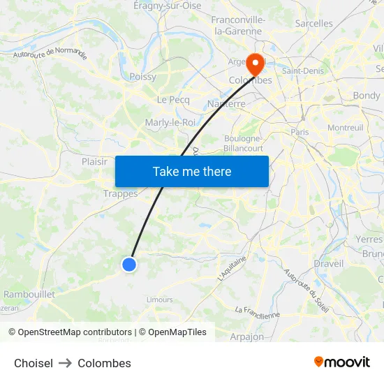 Choisel to Colombes map