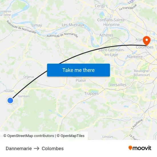 Dannemarie to Colombes map
