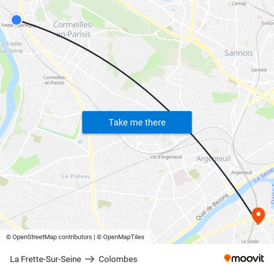 La Frette-Sur-Seine to Colombes map