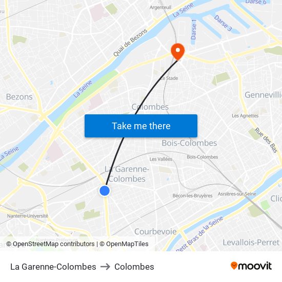 La Garenne-Colombes to Colombes map