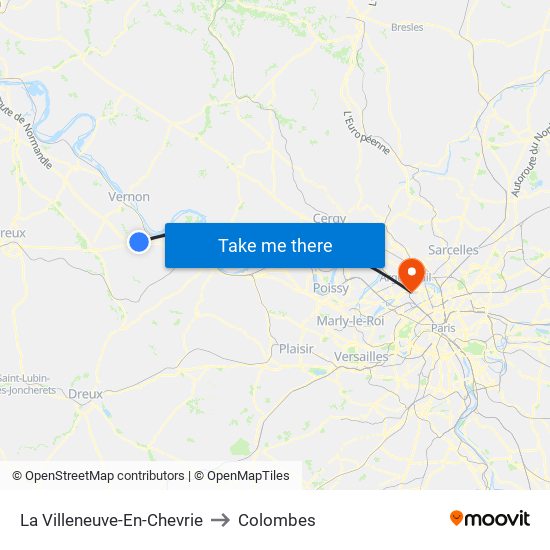 La Villeneuve-En-Chevrie to Colombes map