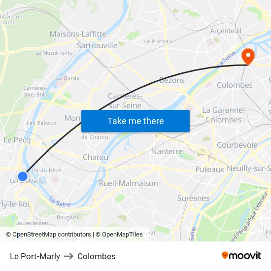 Le Port-Marly to Colombes map