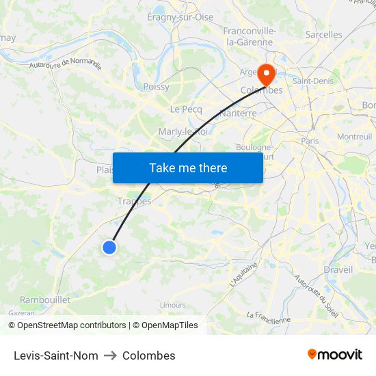 Levis-Saint-Nom to Colombes map