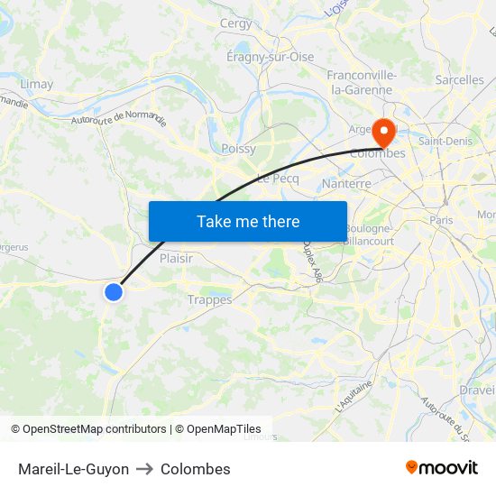 Mareil-Le-Guyon to Colombes map