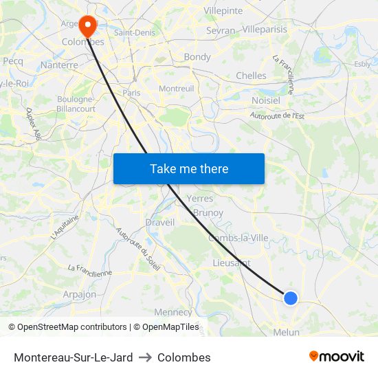 Montereau-Sur-Le-Jard to Colombes map