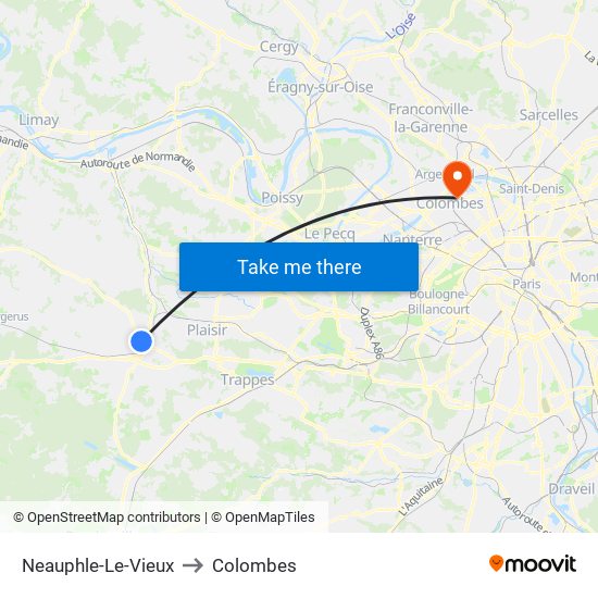 Neauphle-Le-Vieux to Colombes map