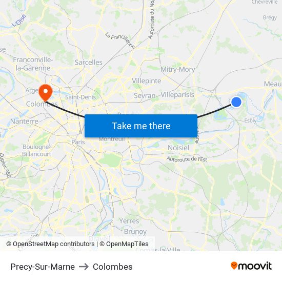 Precy-Sur-Marne to Colombes map