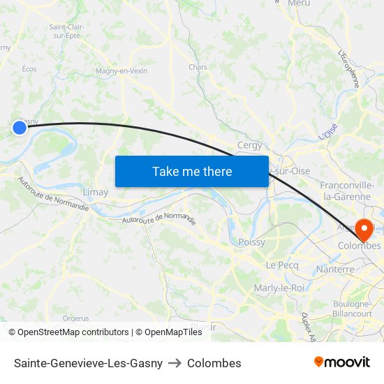 Sainte-Genevieve-Les-Gasny to Colombes map