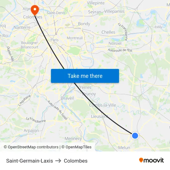 Saint-Germain-Laxis to Colombes map