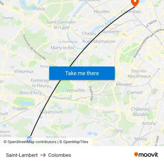 Saint-Lambert to Colombes map