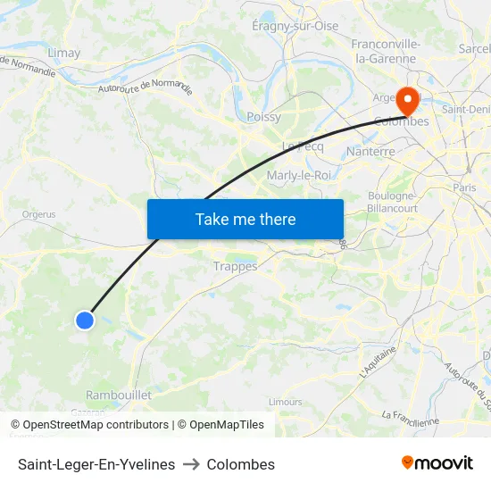 Saint-Leger-En-Yvelines to Colombes map