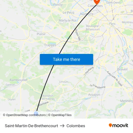 Saint-Martin-De-Brethencourt to Colombes map