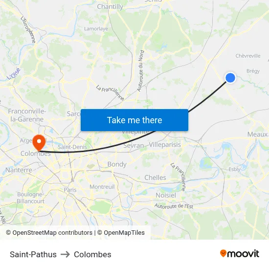 Saint-Pathus to Colombes map