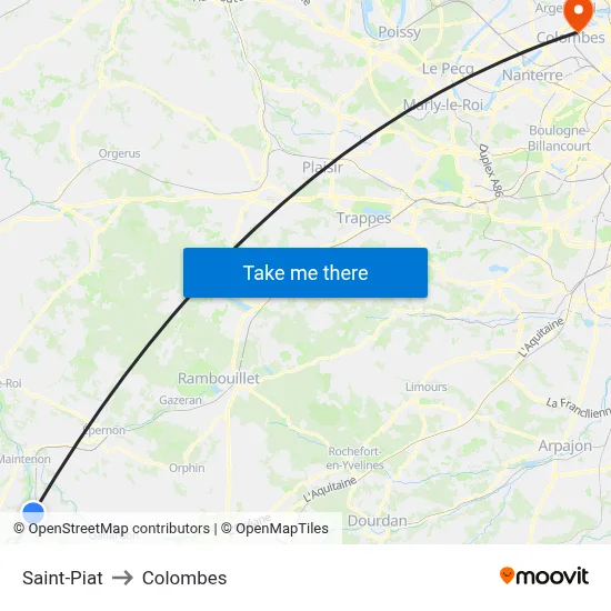 Saint-Piat to Colombes map