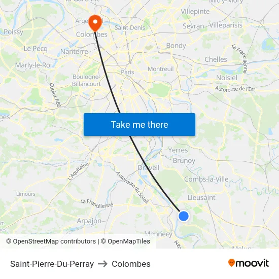 Saint-Pierre-Du-Perray to Colombes map