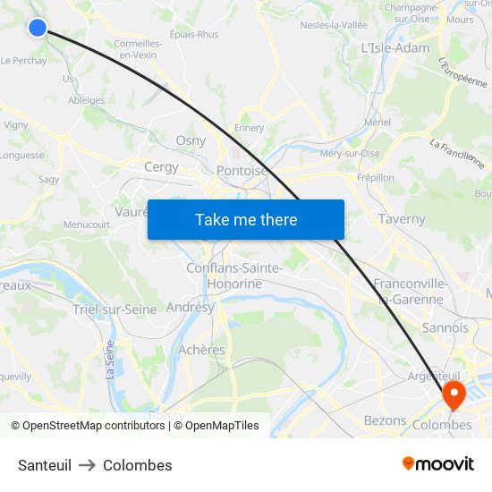 Santeuil to Colombes map