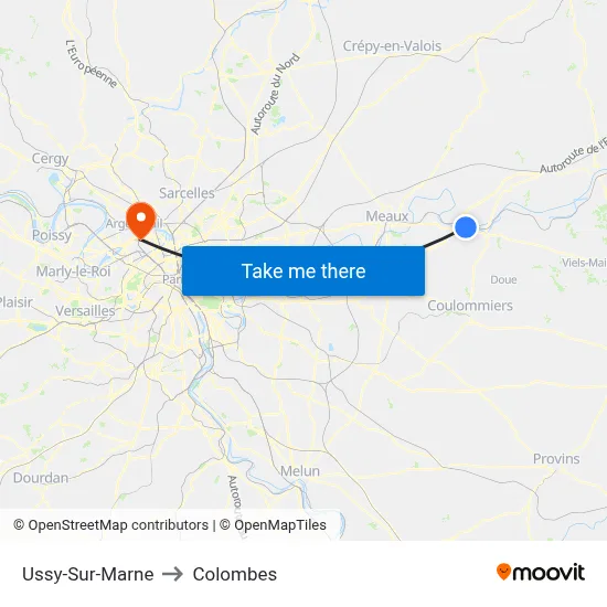 Ussy-Sur-Marne to Colombes map