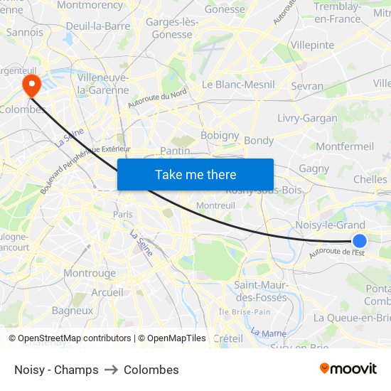 Noisy - Champs to Colombes map