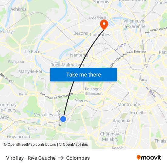 Viroflay - Rive Gauche to Colombes map