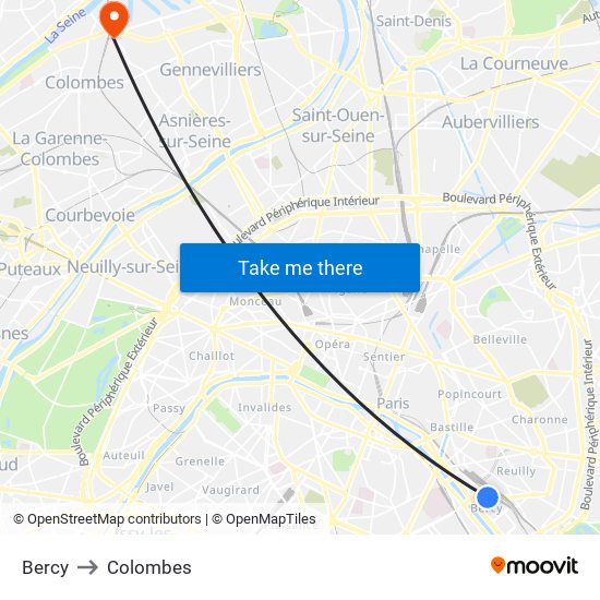 Bercy to Colombes map