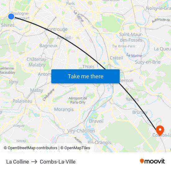 La Colline to Combs-La-Ville map