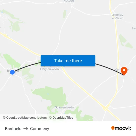 Banthelu to Commeny map